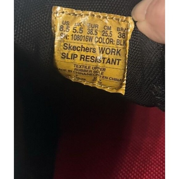 Skechers Work Slip Resistant Womens 8.5 Wide Max Cushioning Shoes Black 108016W - Picture 10 of 10